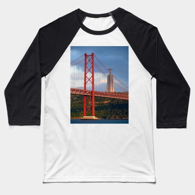 ...admiring Your Beauty.....Cristo Rei.Lisbon. Baseball T-Shirt by terezadelpilar